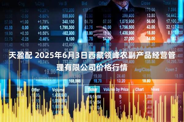 天盈配 2025年6月3日西藏领峰农副产品经营管理有限公司价格行情